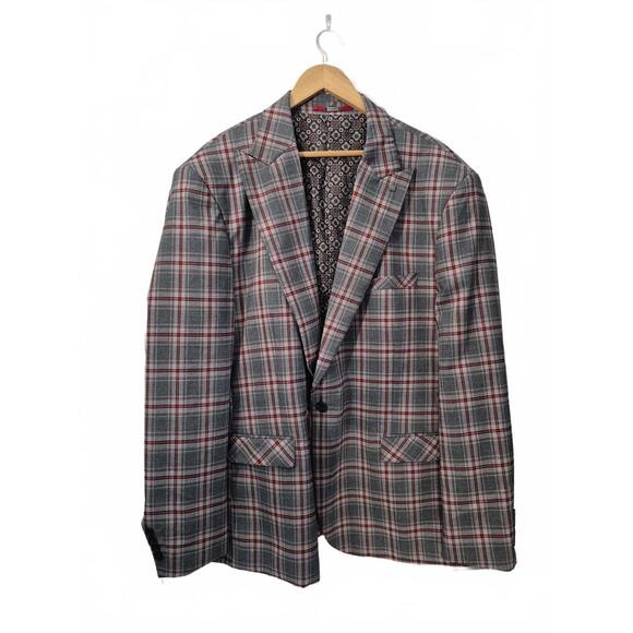 Statement Italy Platinum Mens Pure Wool Dress Blazer Sportscoat Single Breasted